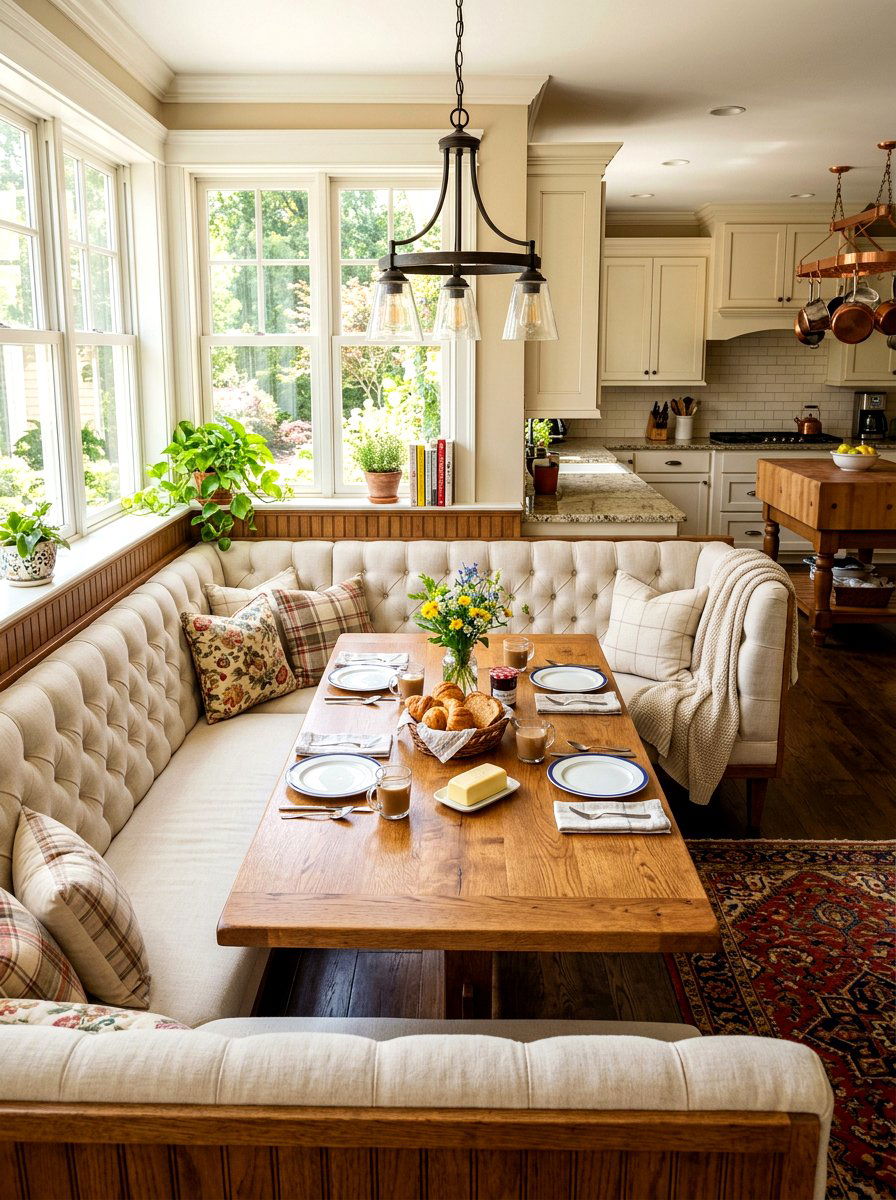 Traditional U Shaped Breakfast Nook - 30 banquette window nook ideas