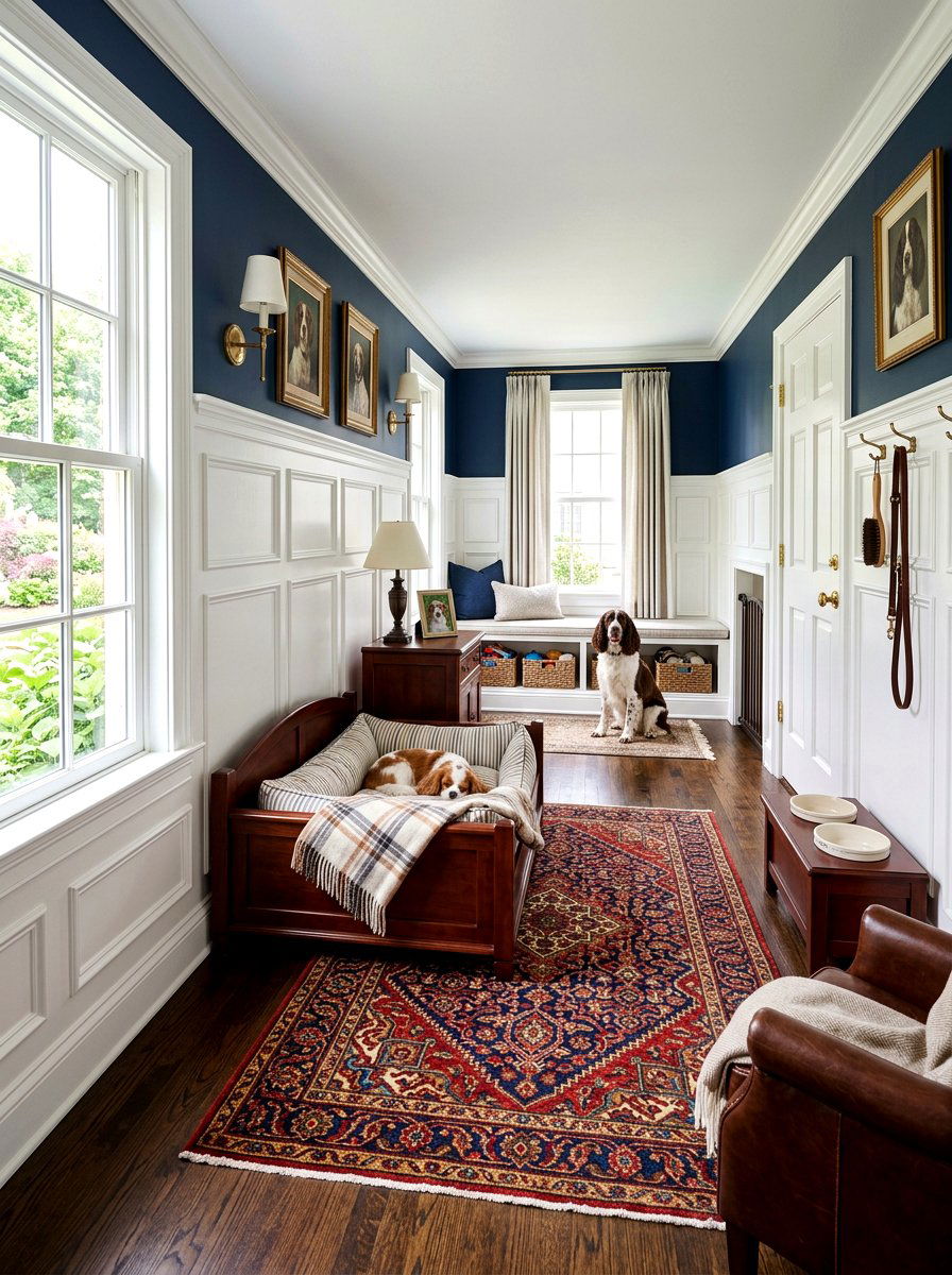 Traditional Wainscoting Dog Room - 30 dog bedroom decor ideas
