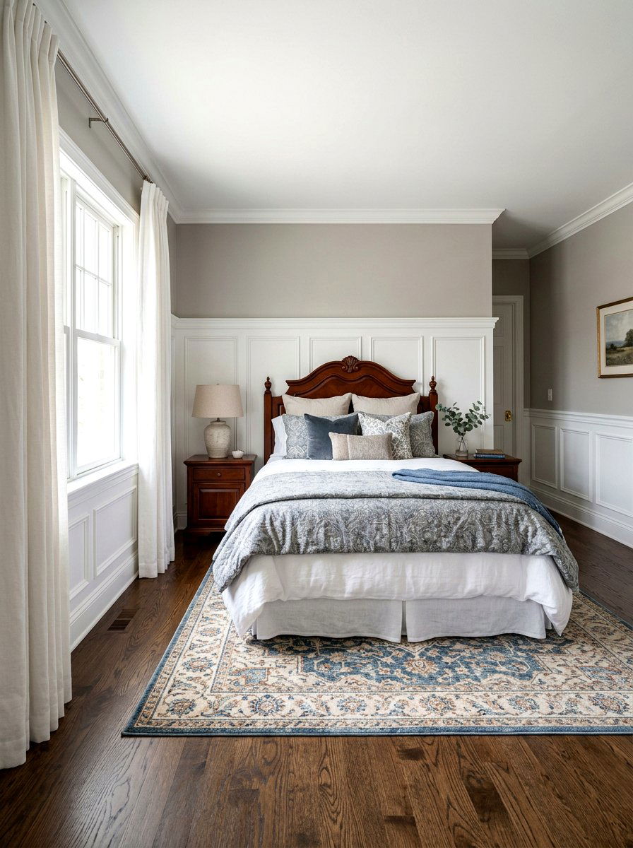 Traditional Wainscoting Wall - 30 traditional bedroom ideas