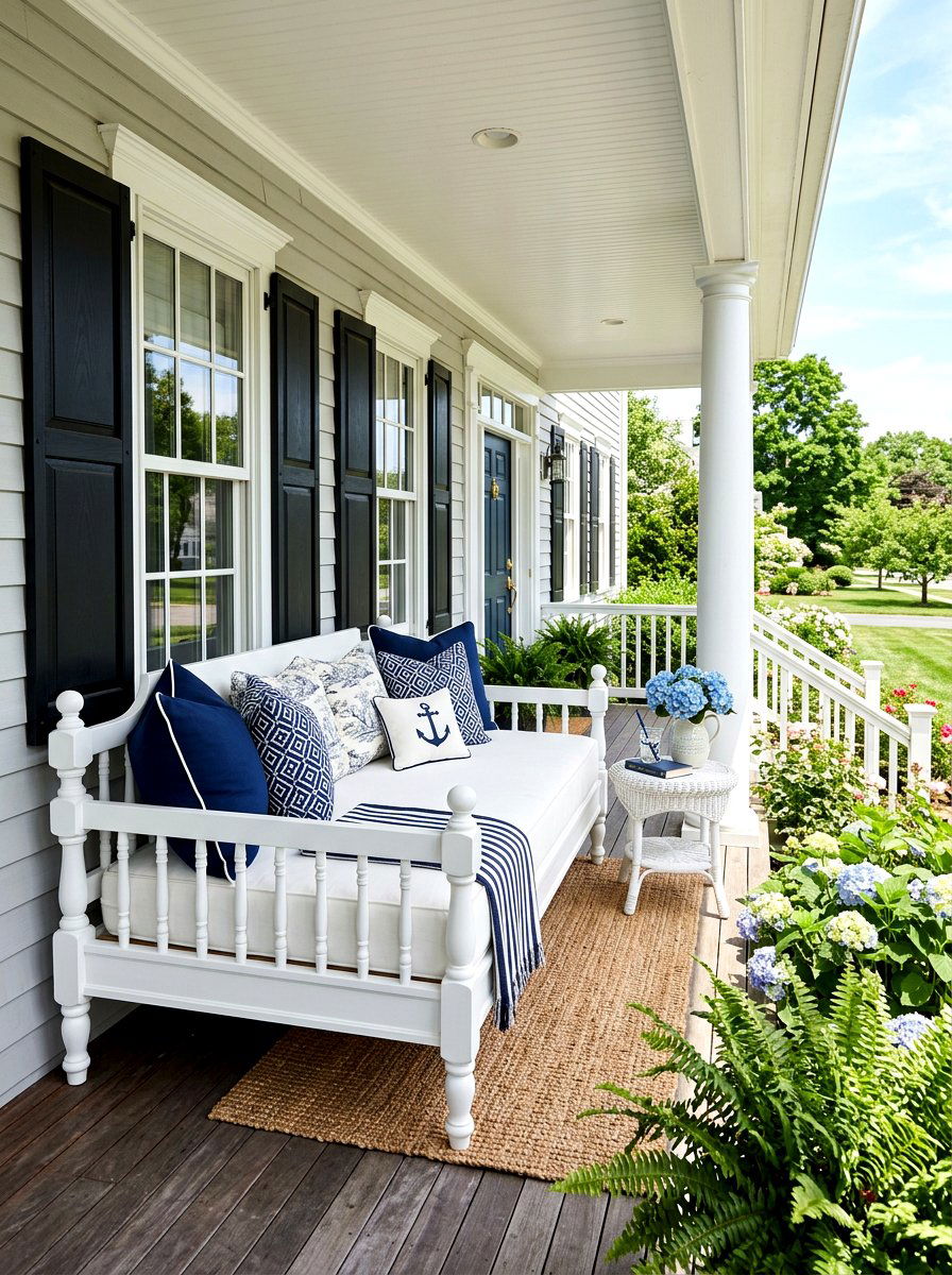 Traditional White Daybed - 30 porch daybed ideas