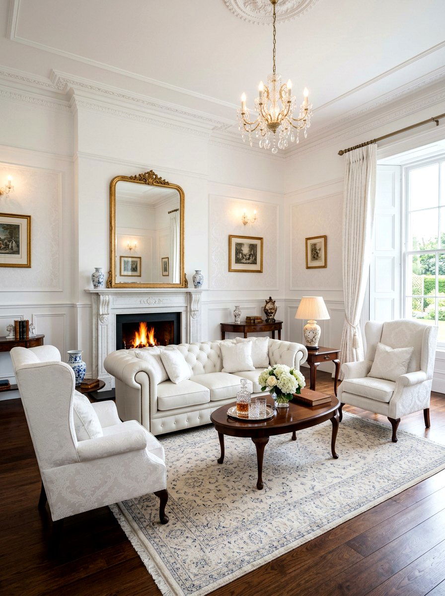 Traditional White Living Room - 30 white living room ideas