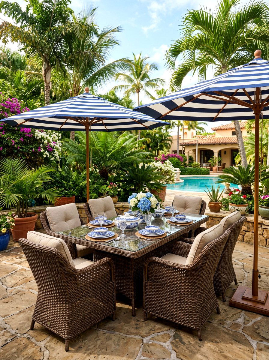 Traditional Wicker Set - 30 patio brunch setup ideas