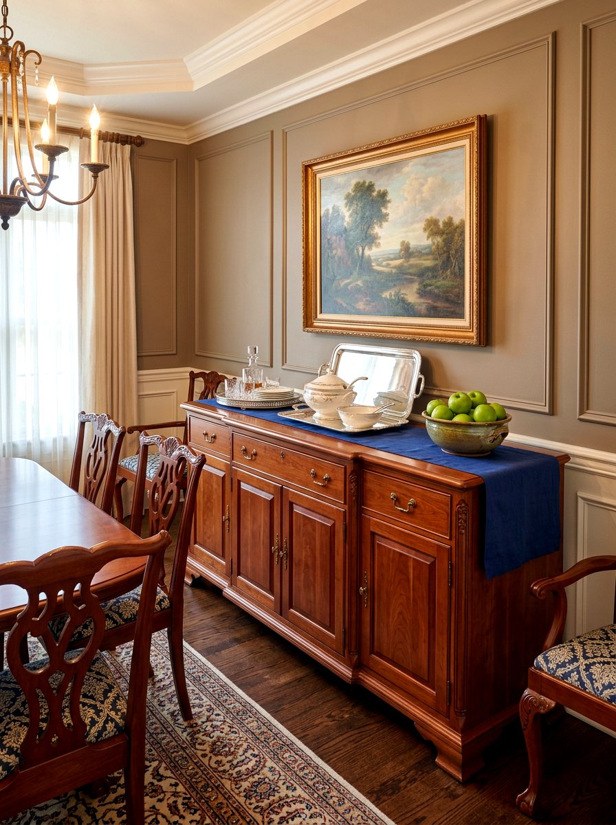 Traditional Wood Buffet - 30 dining buffet styling ideas