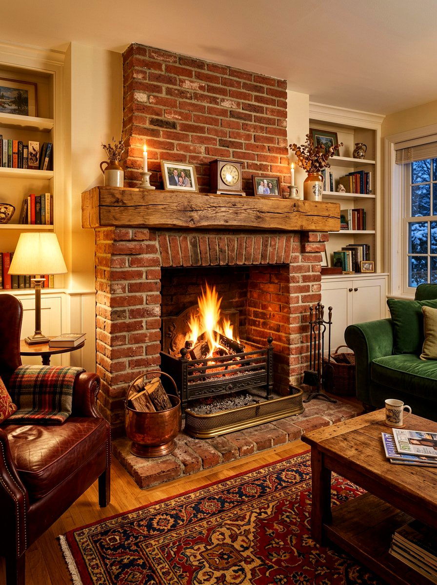 Traditional Wood Burning Fireplace - 30 family room fireplace ideas