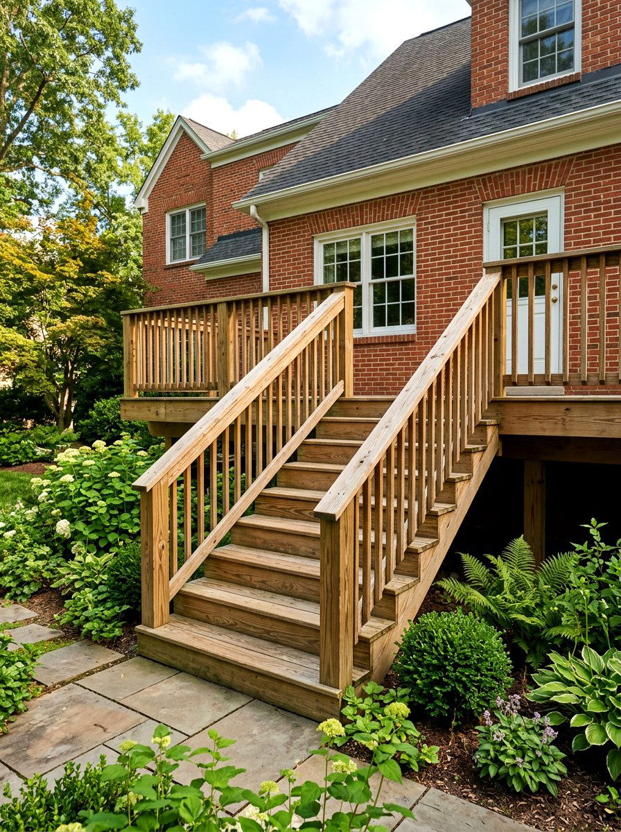 Traditional Wood Deck Stairs - 30 deck stair ideas