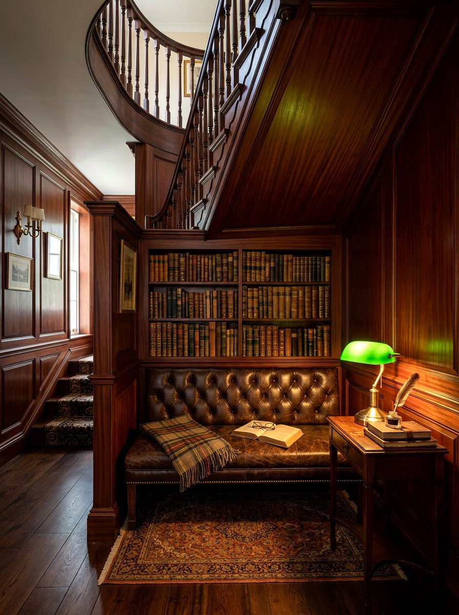Traditional Wood Paneled Nook - 30 under stairs reading nook ideas