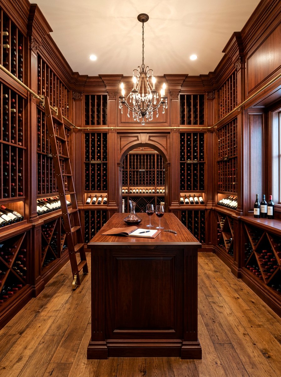 Traditional Wood Wine Racking - 30 basement wine room ideas