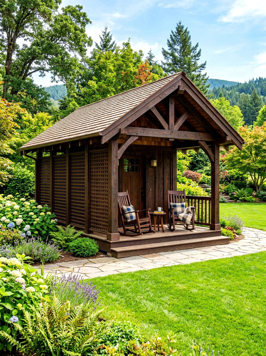 Traditional Wooden Cabana - 30 pool cabana patio ideas