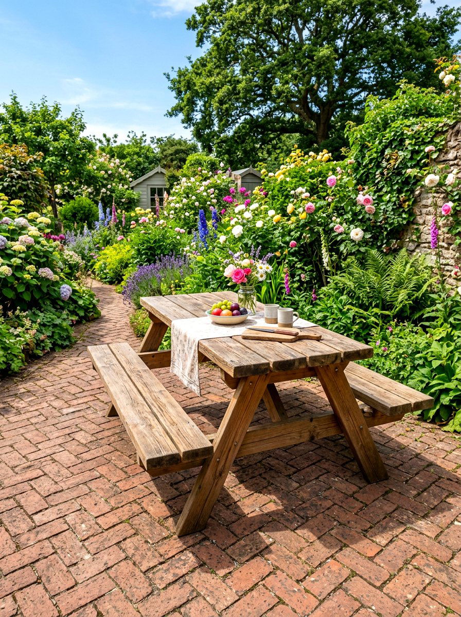 Traditional Wooden Picnic Table - 30 picnic table patio ideas