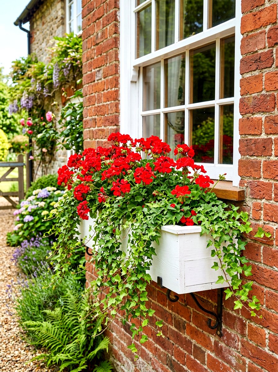 Traditional Wooden Window Box - 30 exterior flower box ideas