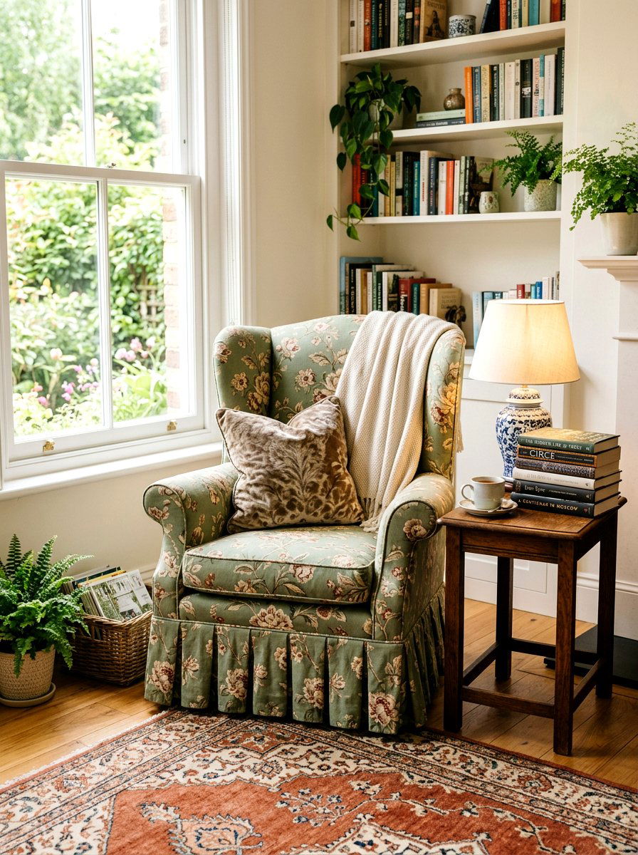 Traditional armchair skirt - 30 box pleat furniture ideas