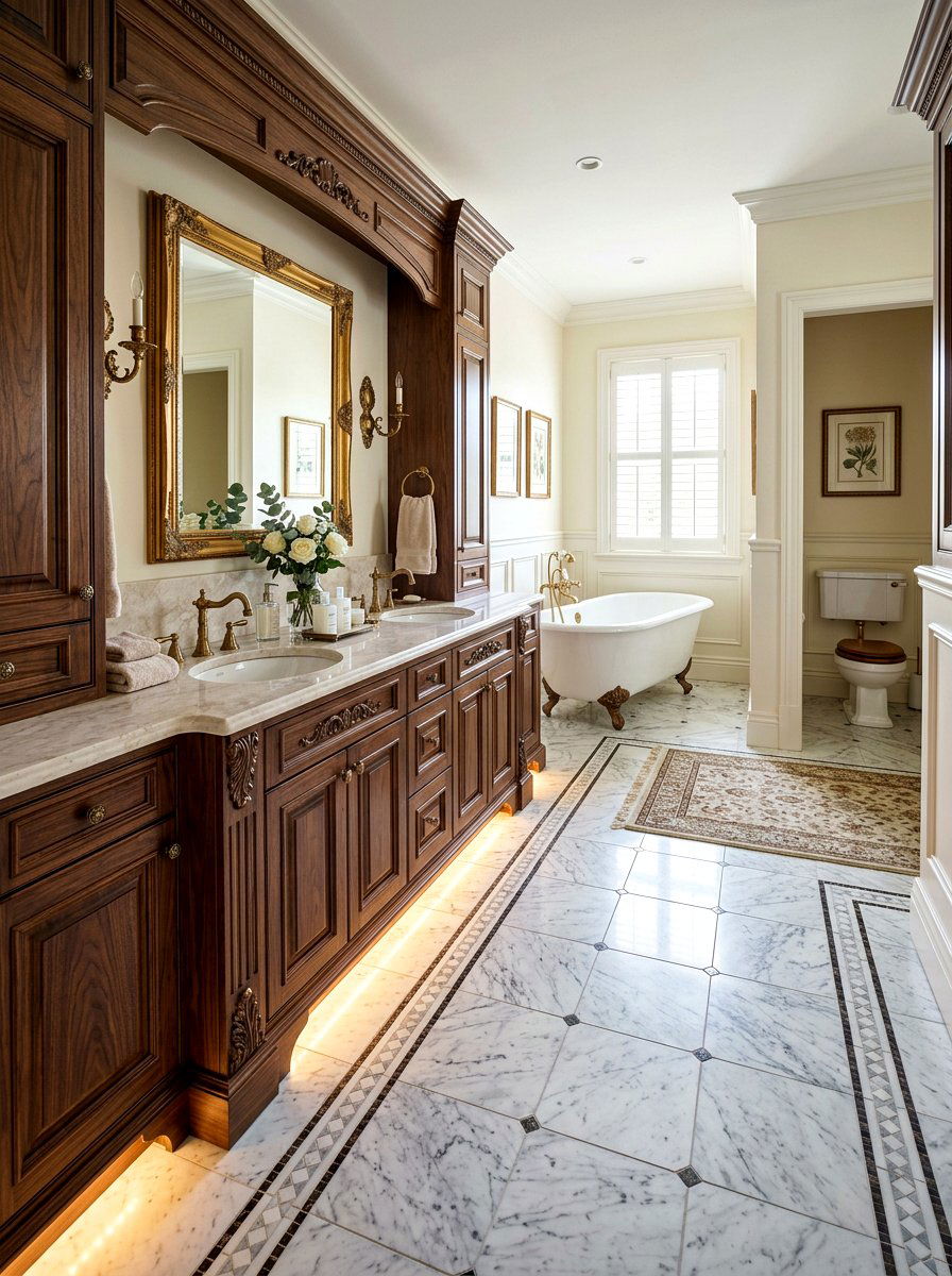 Traditional bathroom floor light - 30 toe kick bathroom lighting ideas
