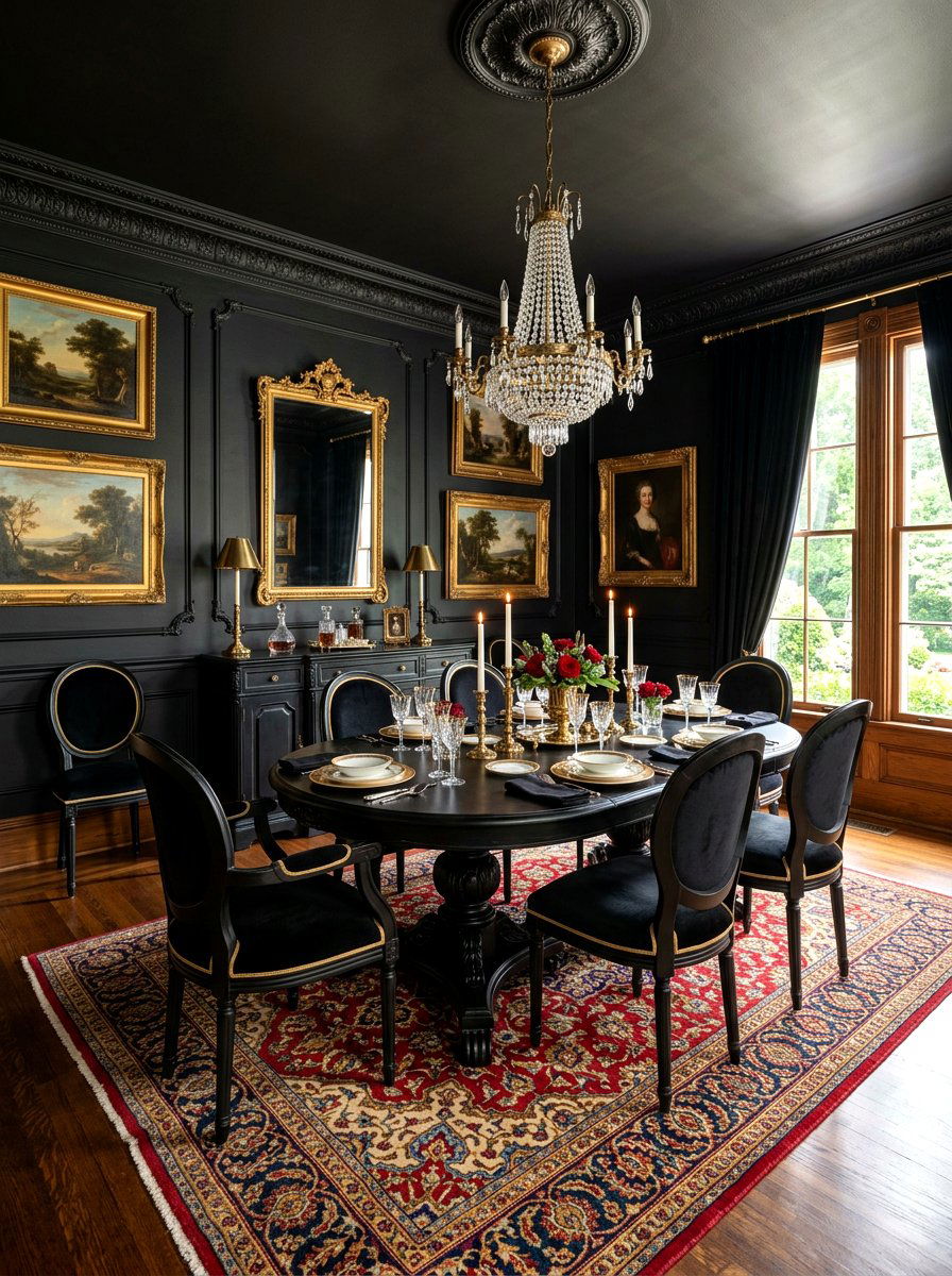 Traditional black dining room - 30 black dining room ideas