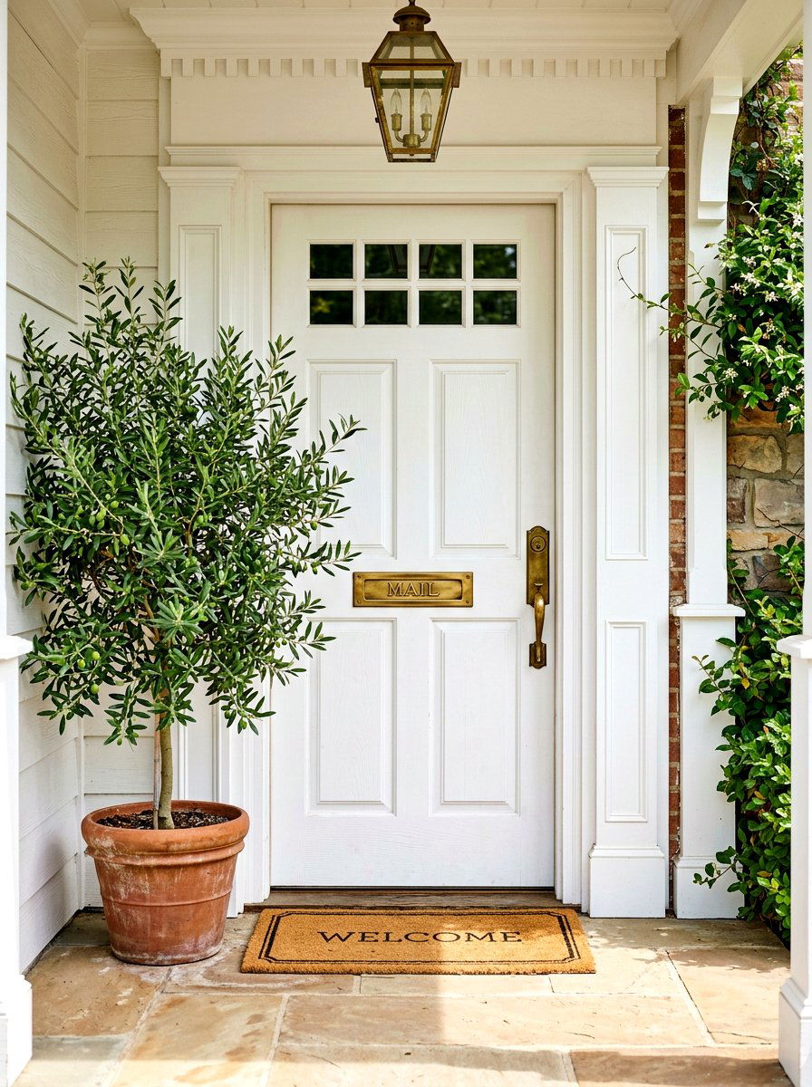 Traditional brass mail slot - 30 Nancy Meyers front porch ideas