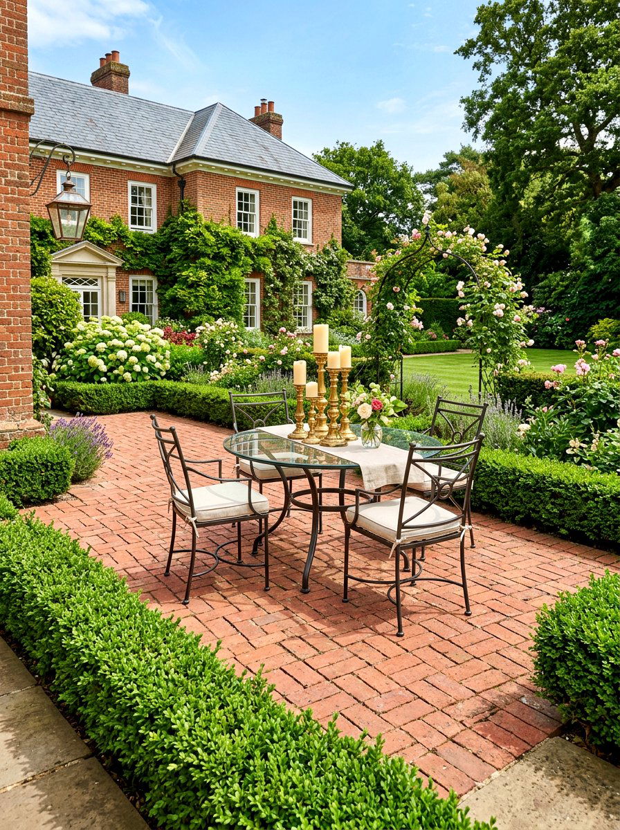 Traditional brick patio layout - 30 candlelit patio dinner ideas