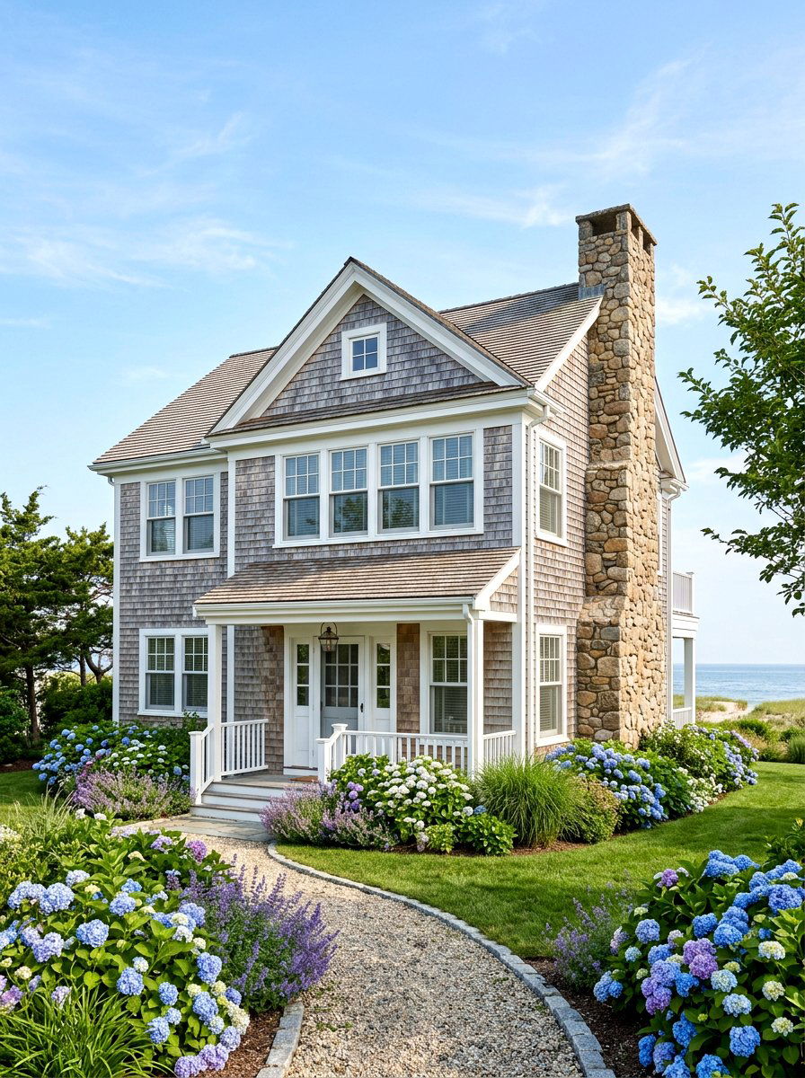 Traditional cedar shingle siding home - 30 coastal exterior ideas