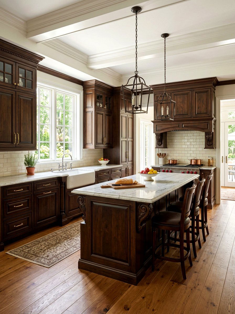Traditional dark wood kitchen - 30 dark wood kitchen ideas