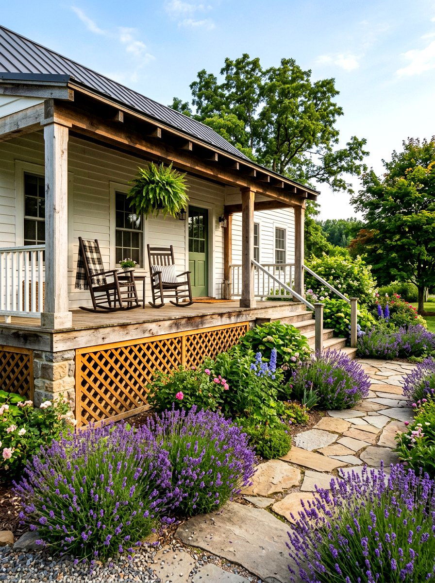 Traditional diagonal wood lattice - 30 deck skirting lattice ideas