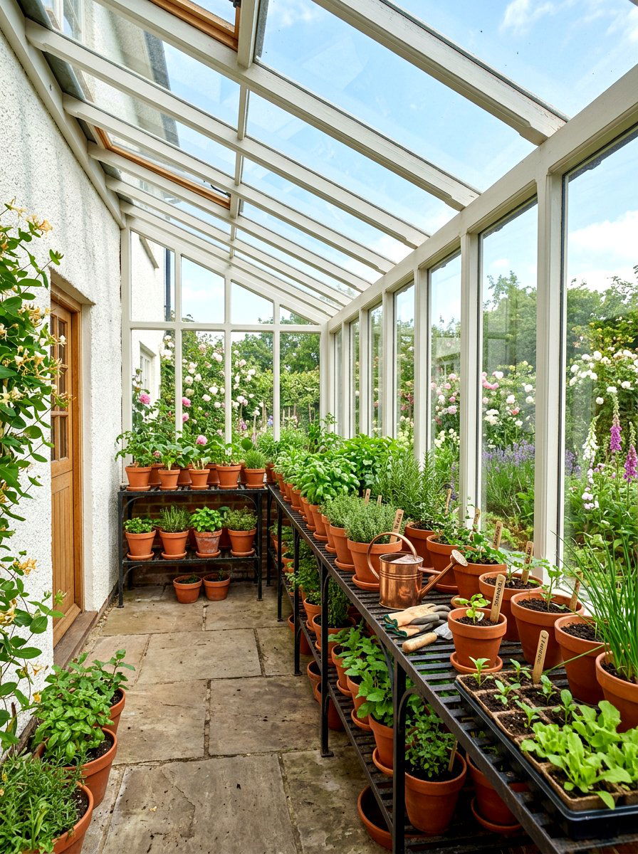 Traditional glass lean to - 30 attached greenhouse porch ideas