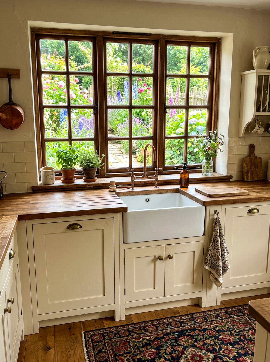 Traditional grid window over sink - 30 sink window kitchen ideas