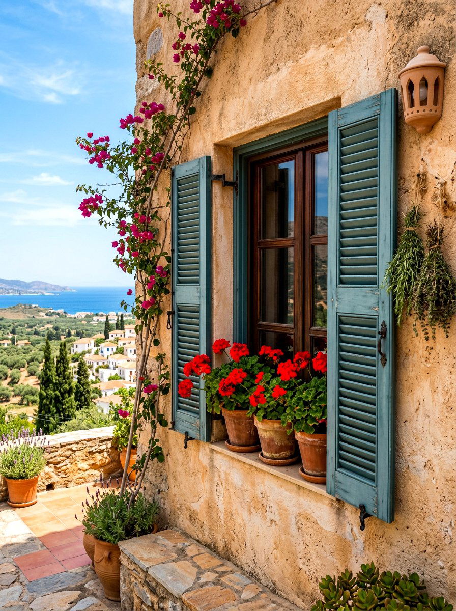 Traditional louvered shutters - 30 shutters and flower box ideas
