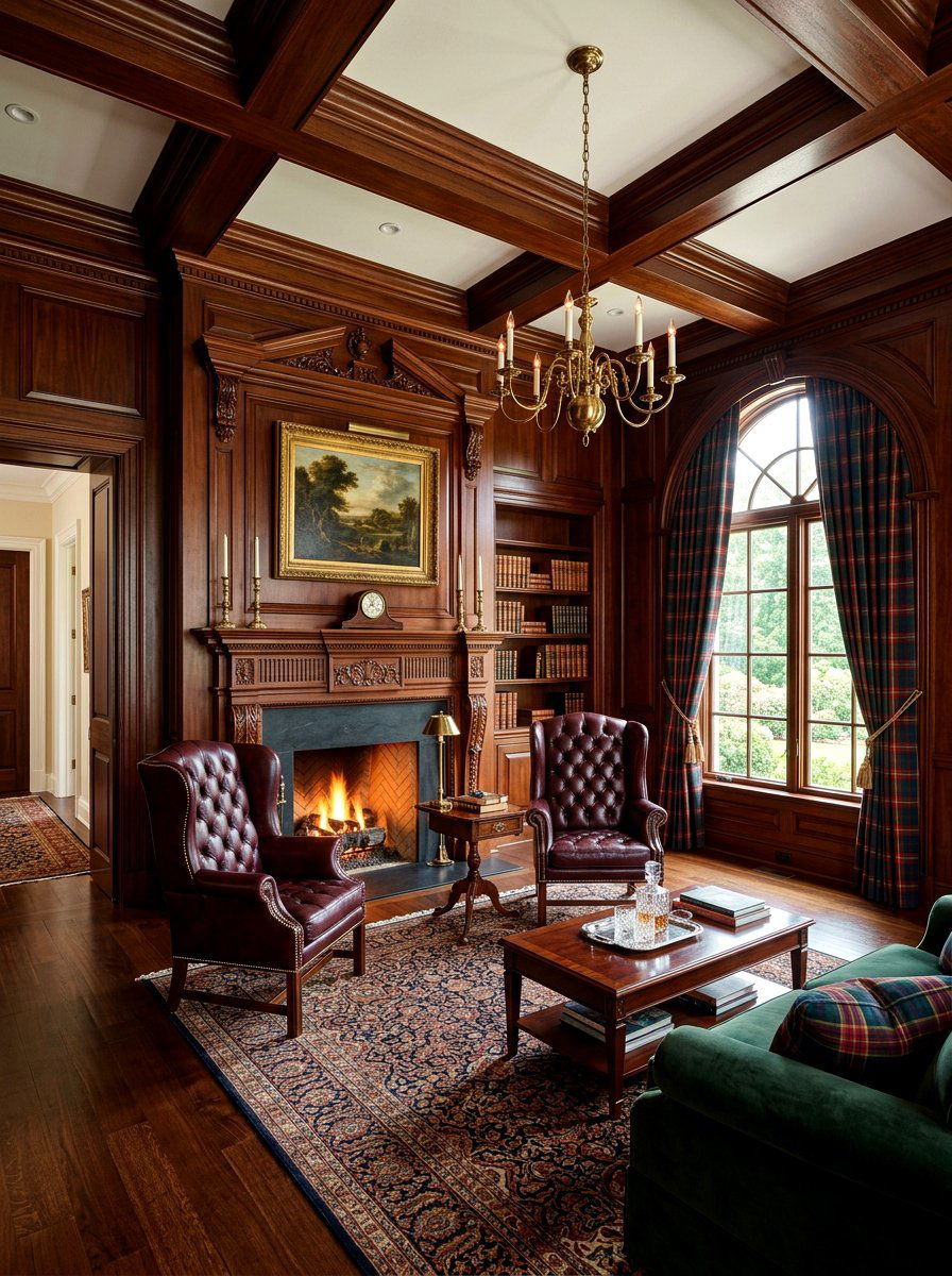 Traditional mahogany living room - 30 brown living room ideas