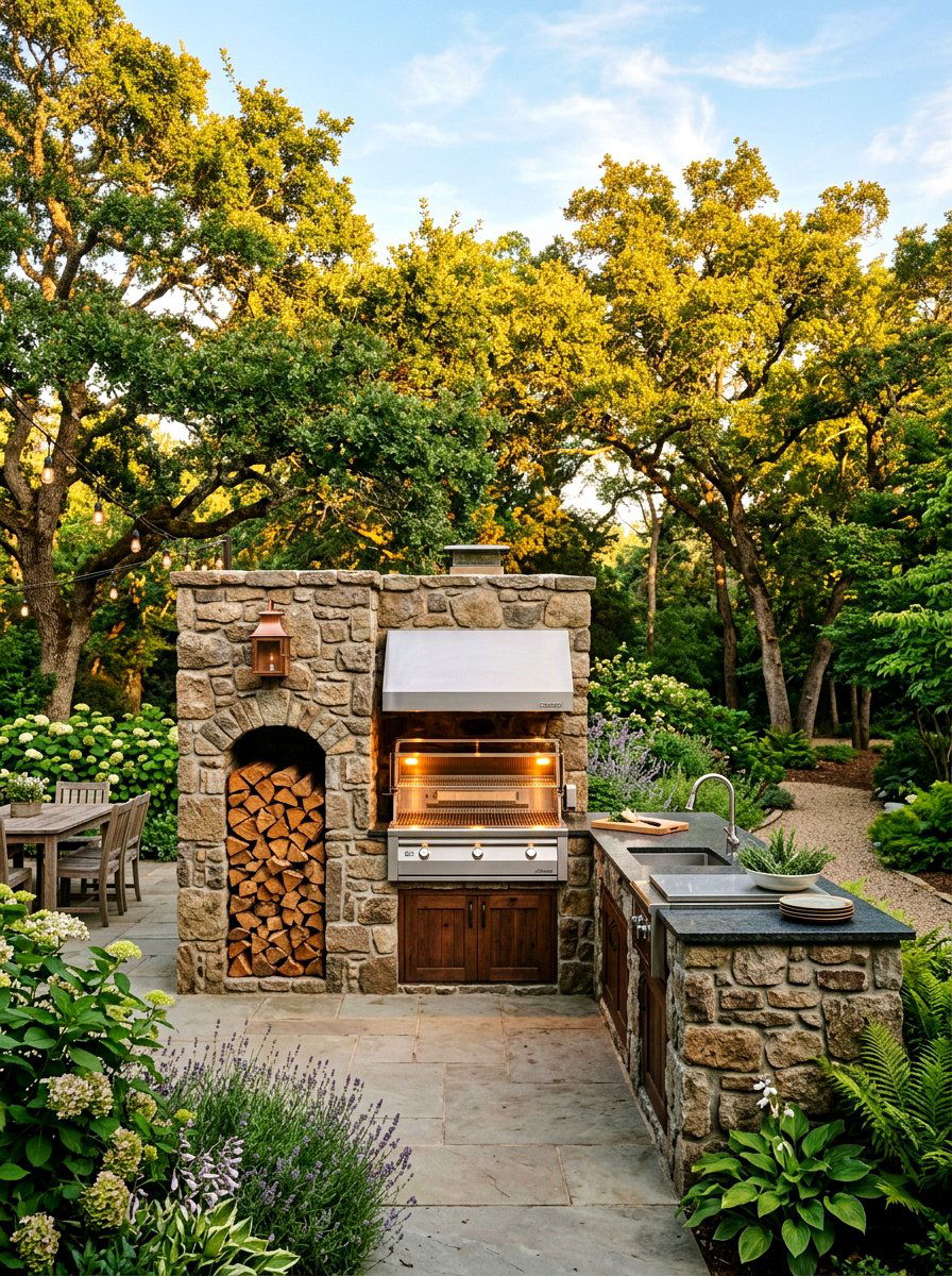 Traditional masonry outdoor kitchen - 30 alfresco kitchen ideas