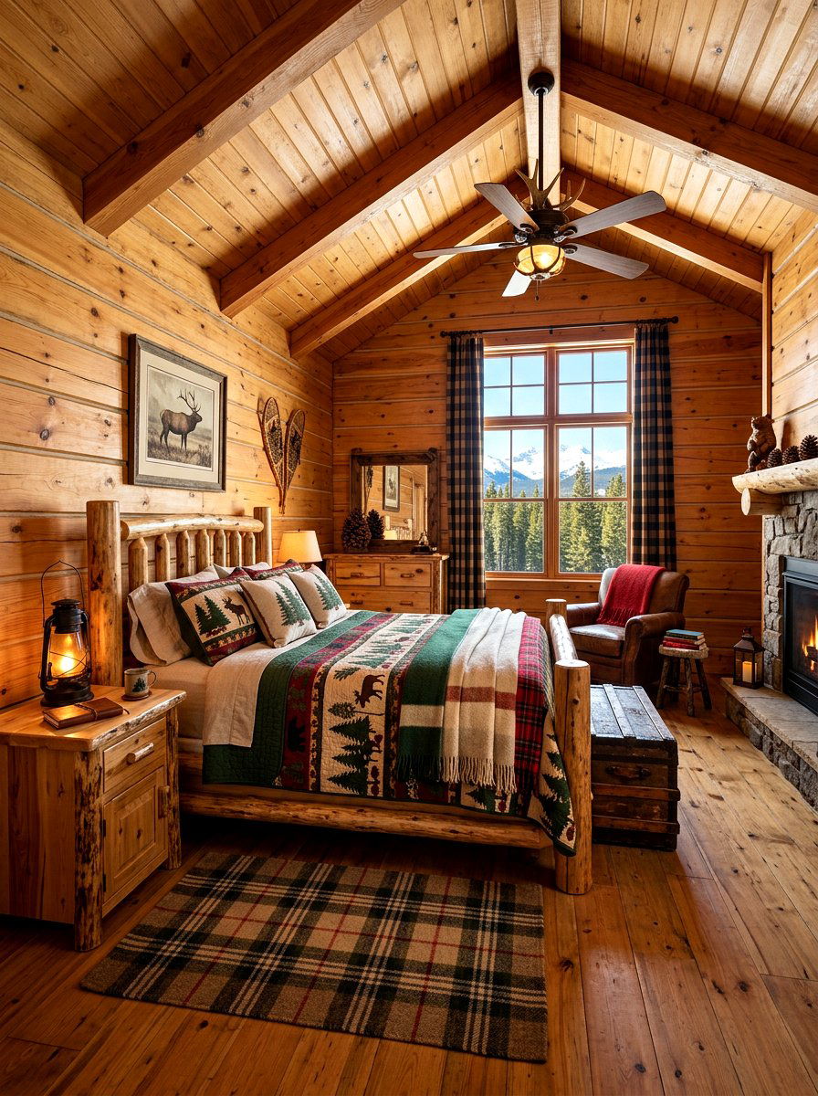 Traditional mountain cabin bedroom - 30 mountain cabin bedroom ideas