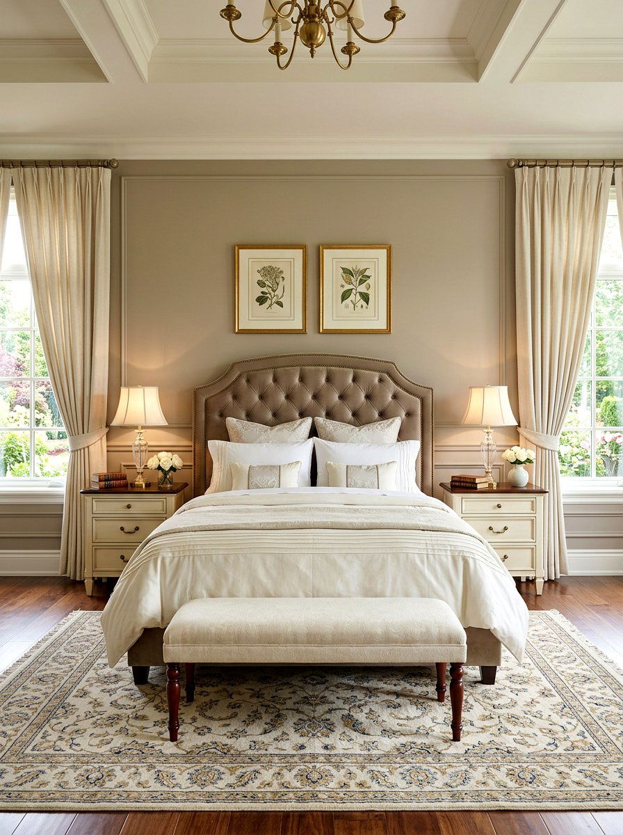 Traditional mushroom and cream bedroom - 30 mushroom and cream bedroom ideas