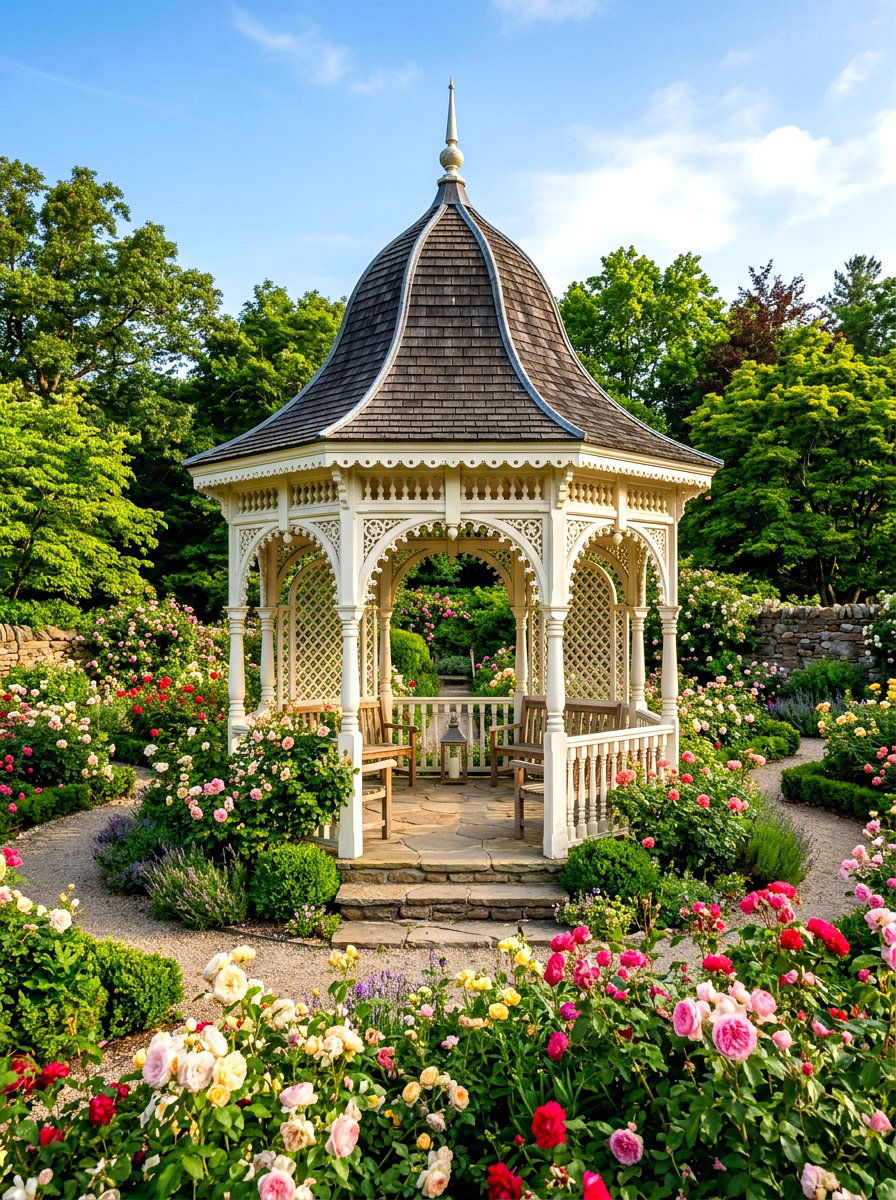Traditional octagonal gazebo - 30 patio gazebo ideas