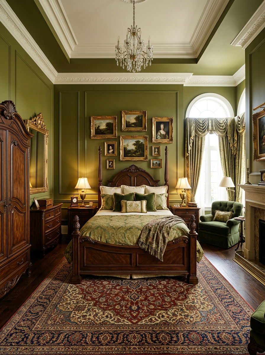 Traditional olive green bedroom - 30 olive green bedroom ideas