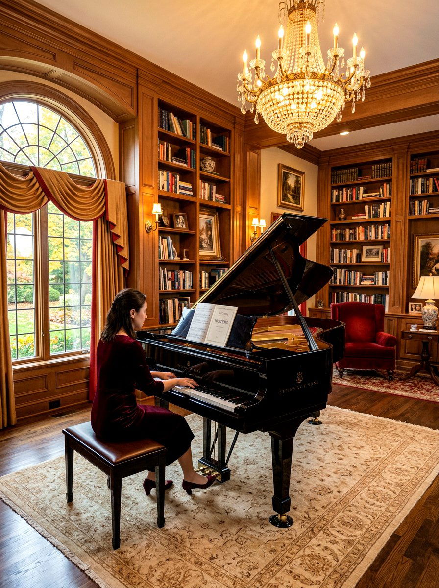 Traditional piano room - 30 music room ideas