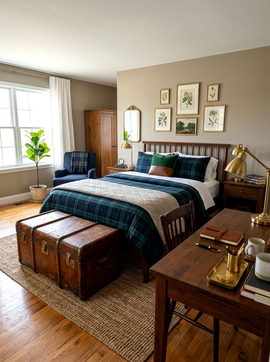 Traditional plaid decor - 30 English country bedroom ideas