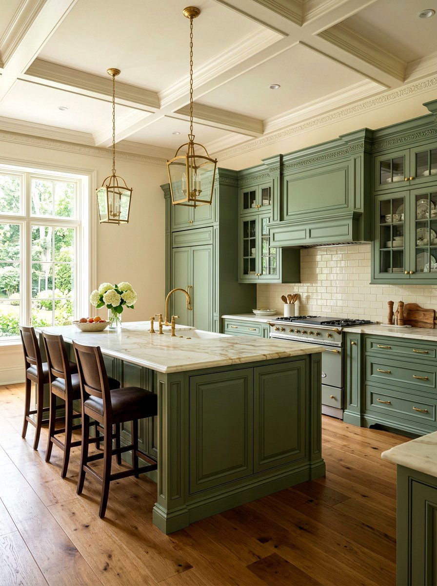 Traditional sage green kitchen cabinets - 30 sage kitchen cabinet ideas