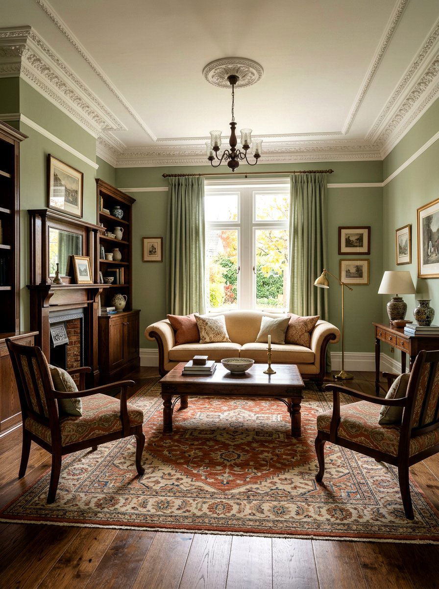 Traditional sage living room - 30 terracotta and sage living room ideas