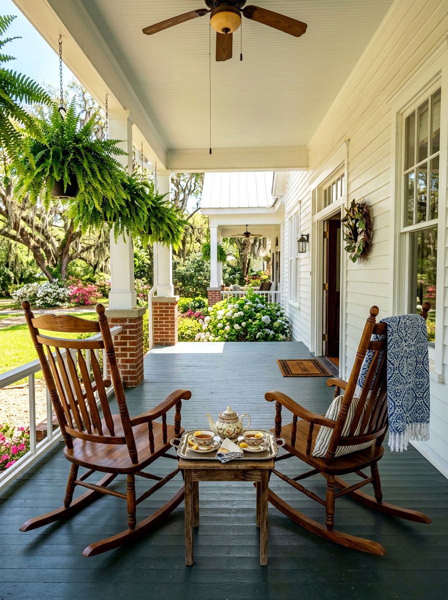 Traditional southern porch rockers - 30 porch rocking chair styling ideas