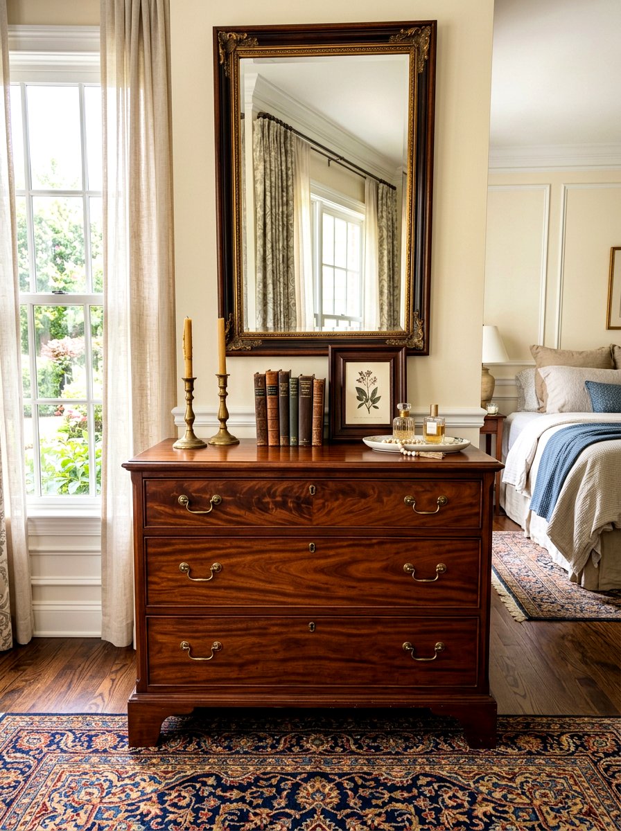 Traditional wood dresser styling - 30 bedroom dresser styling ideas