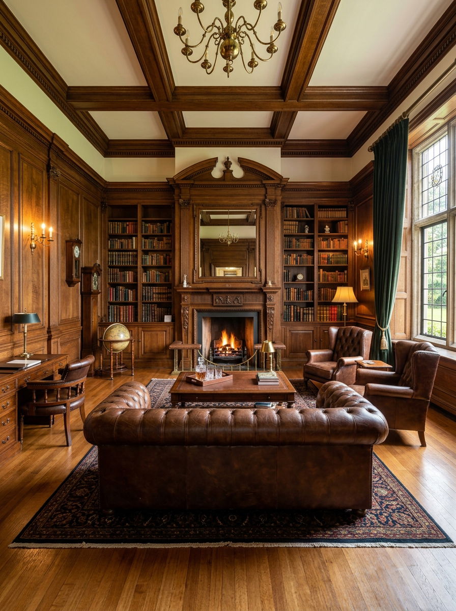 Traditional wood paneling lounge - 30 heritage lounge room ideas