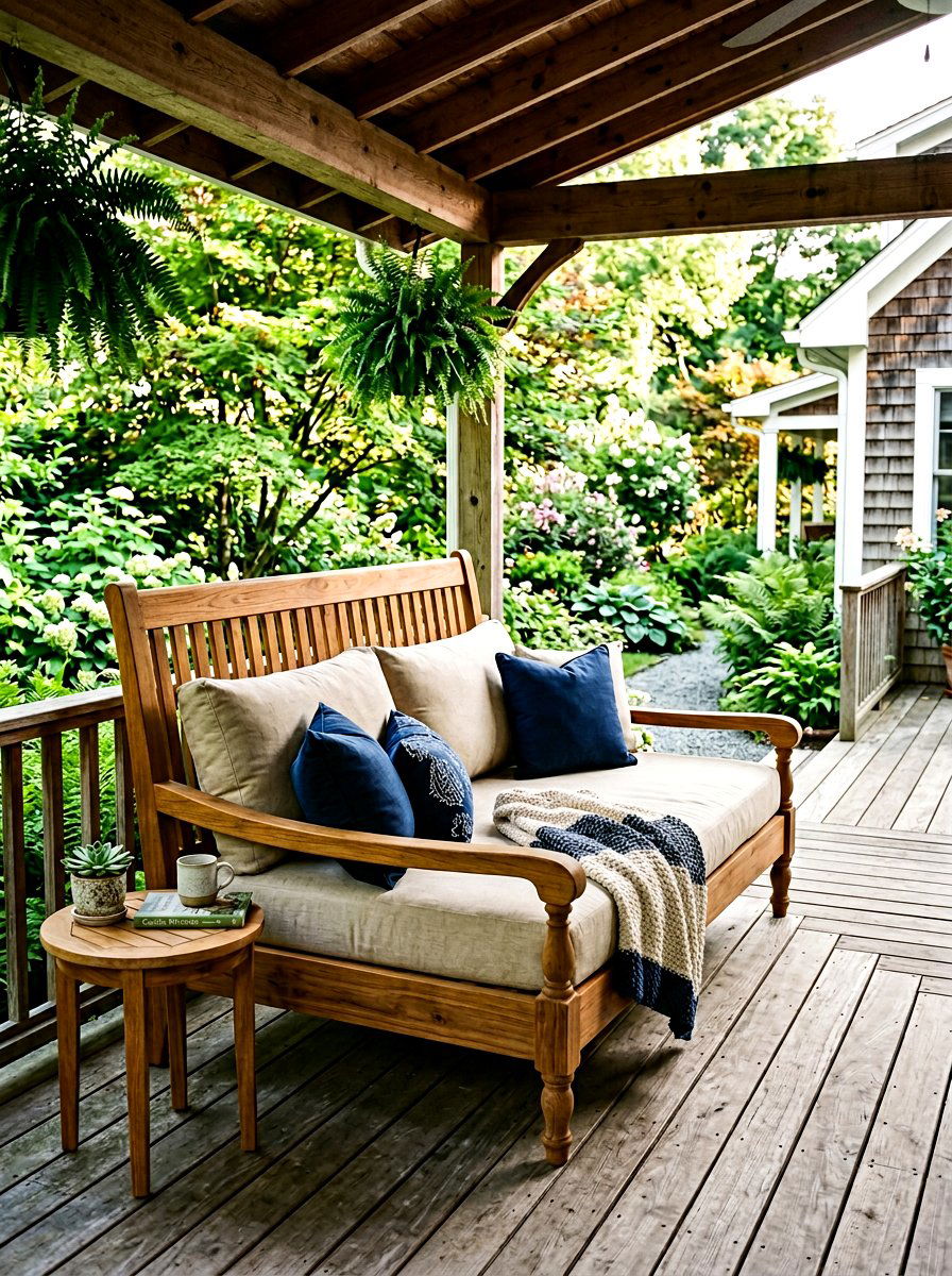 Traditional wooden porch bed - 30 porch swing bed ideas