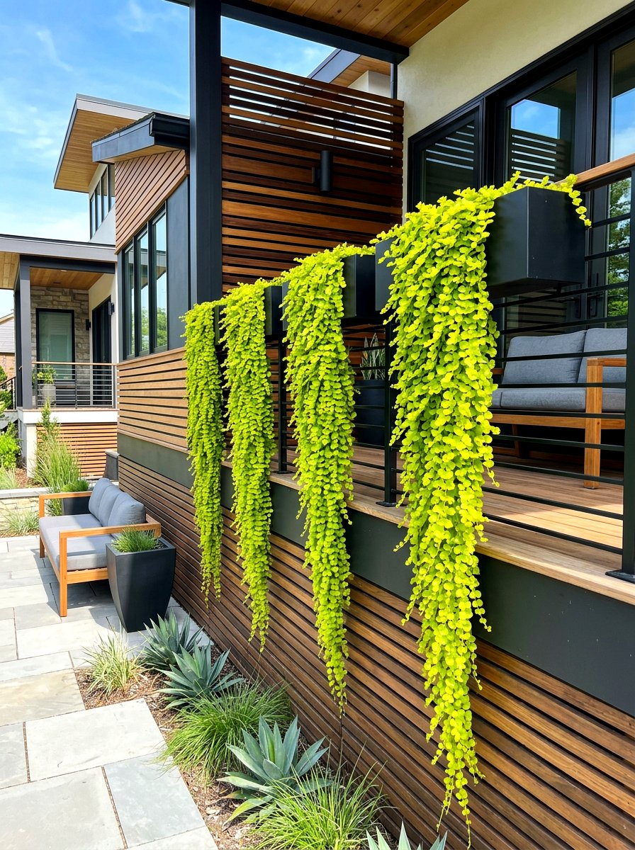 Trailing Creeping Jenny Planters - 30 porch planter arrangement ideas for summer