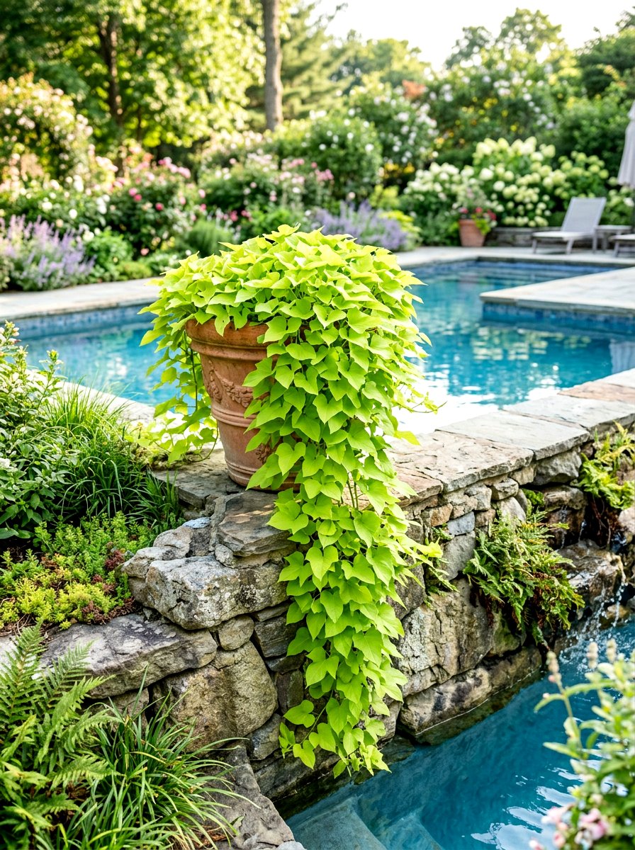 Trailing Vine Pot - 30 poolside planters ideas