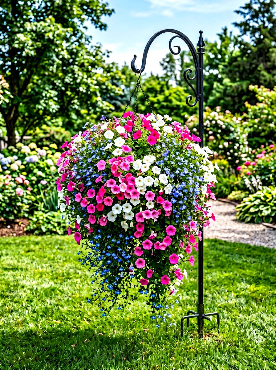 Trailing flower basket - 30 flower container garden ideas