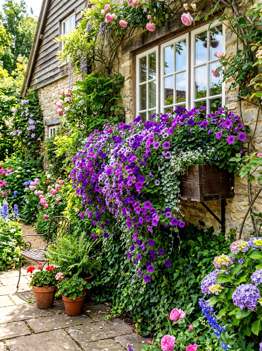 Trailing flower window box - 30 window box ideas