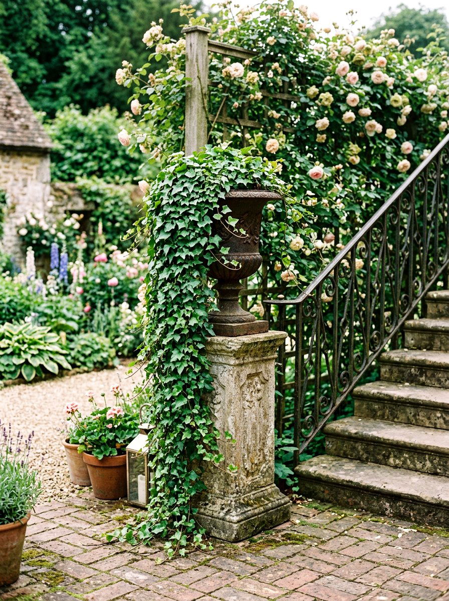 Trailing ivy urn planter - 30 porch urn planter ideas