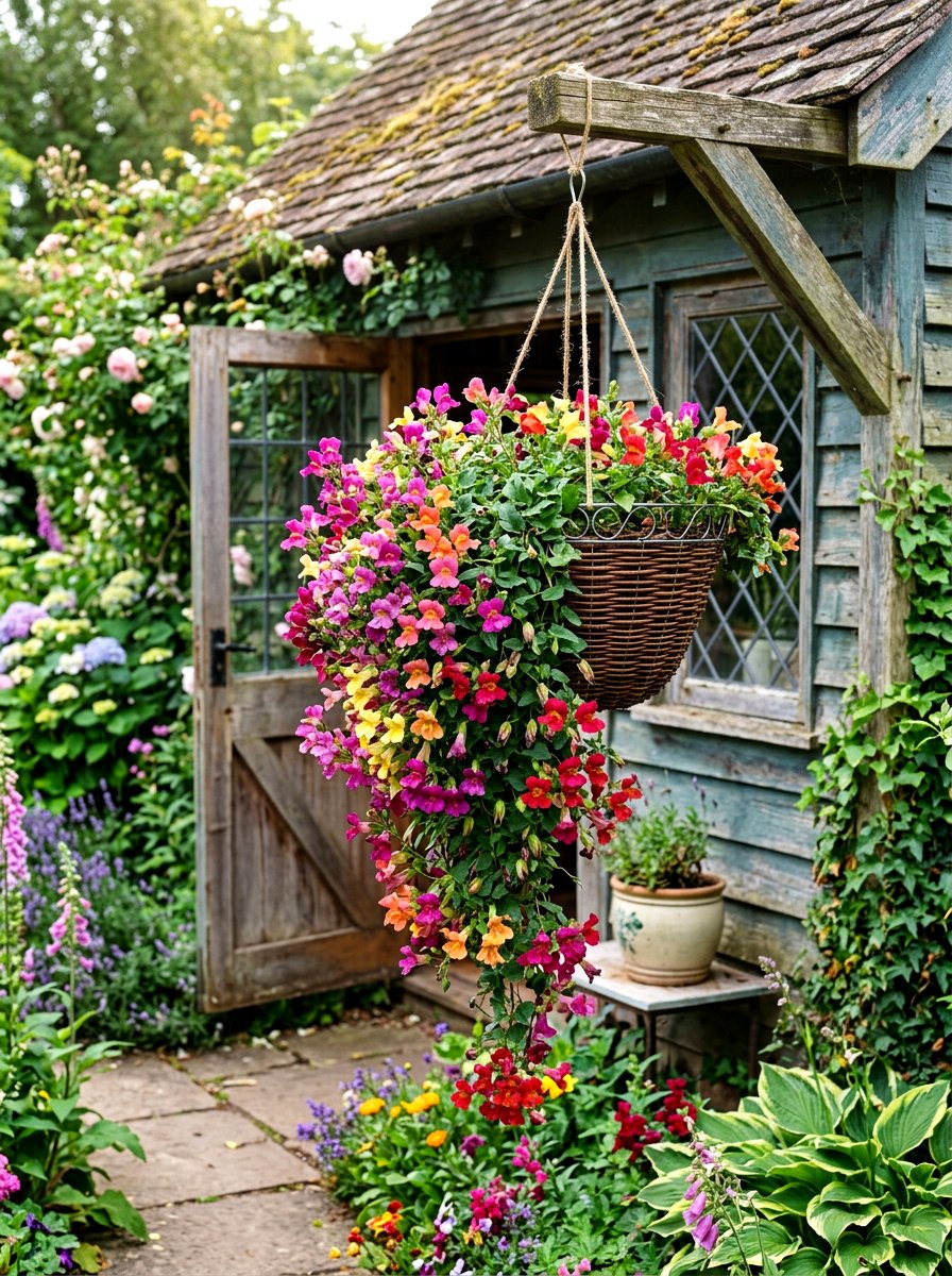 Trailing snapdragon hanging basket - 30 hanging basket ideas