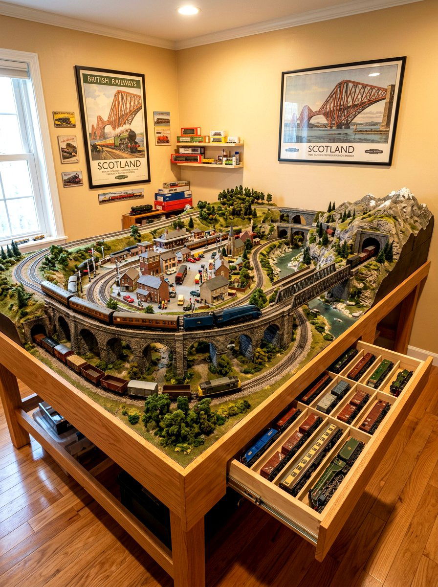 Train Table Track Layout - 30 imaginative play corner ideas