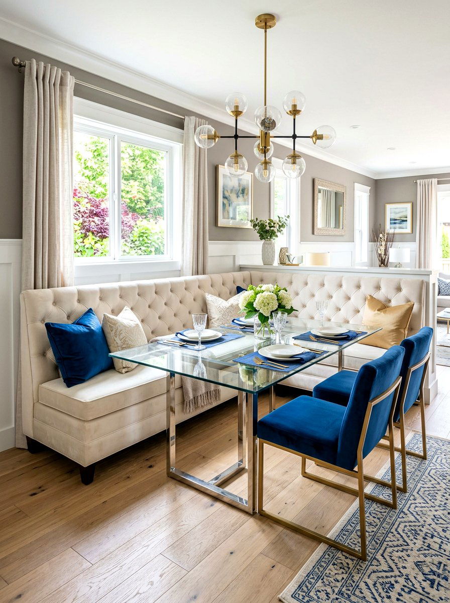 Transitional Banquette Dining - 30 banquette dining room aesthetic ideas