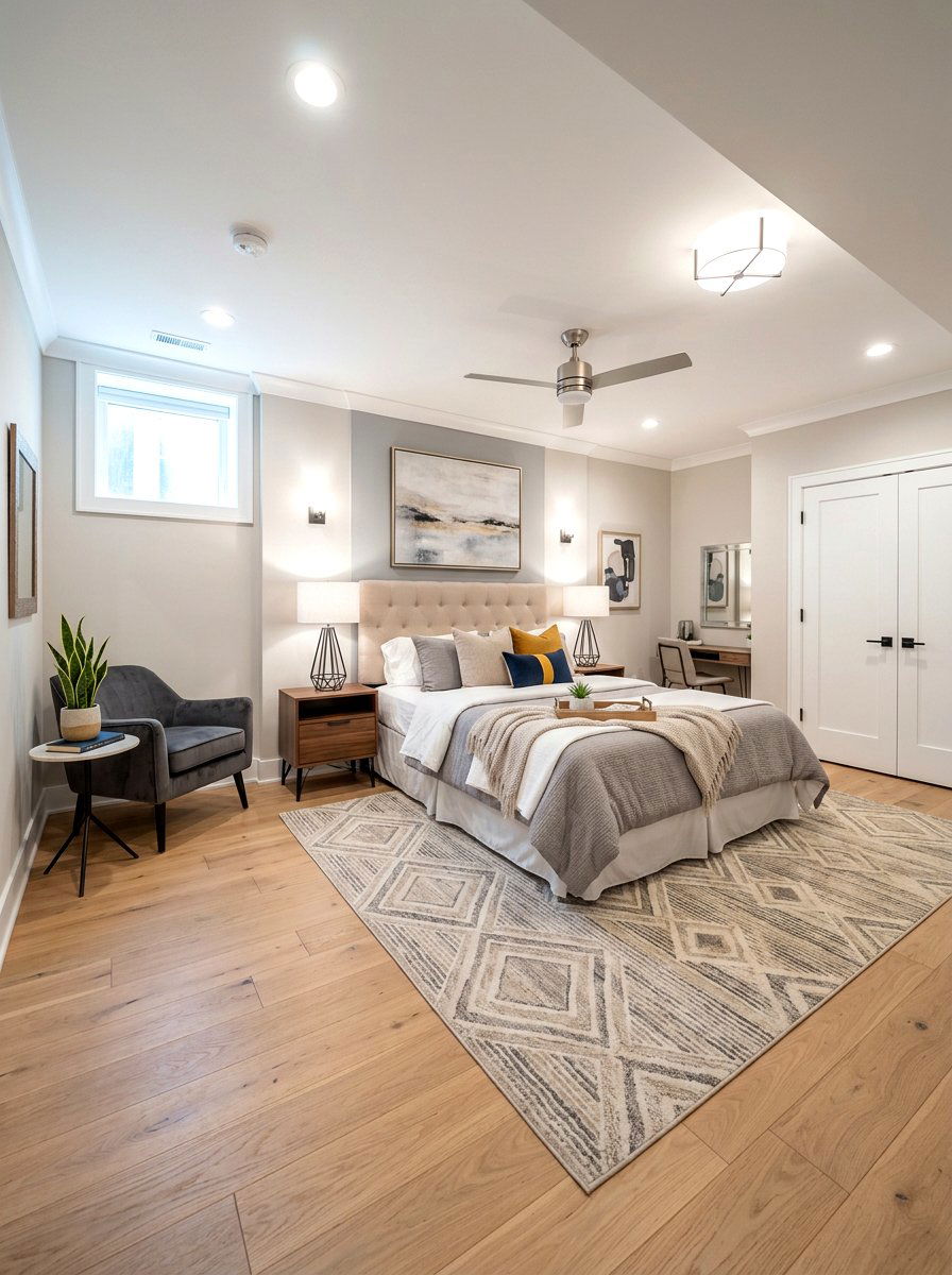 Transitional Basement Guest Suite - 30 basement guest suite ideas