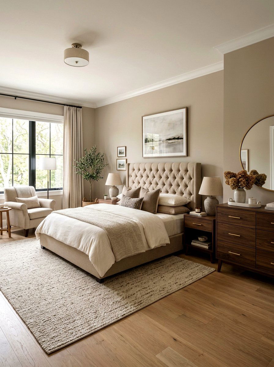 Transitional Beige Bedroom - 30 tonal beige bedroom ideas