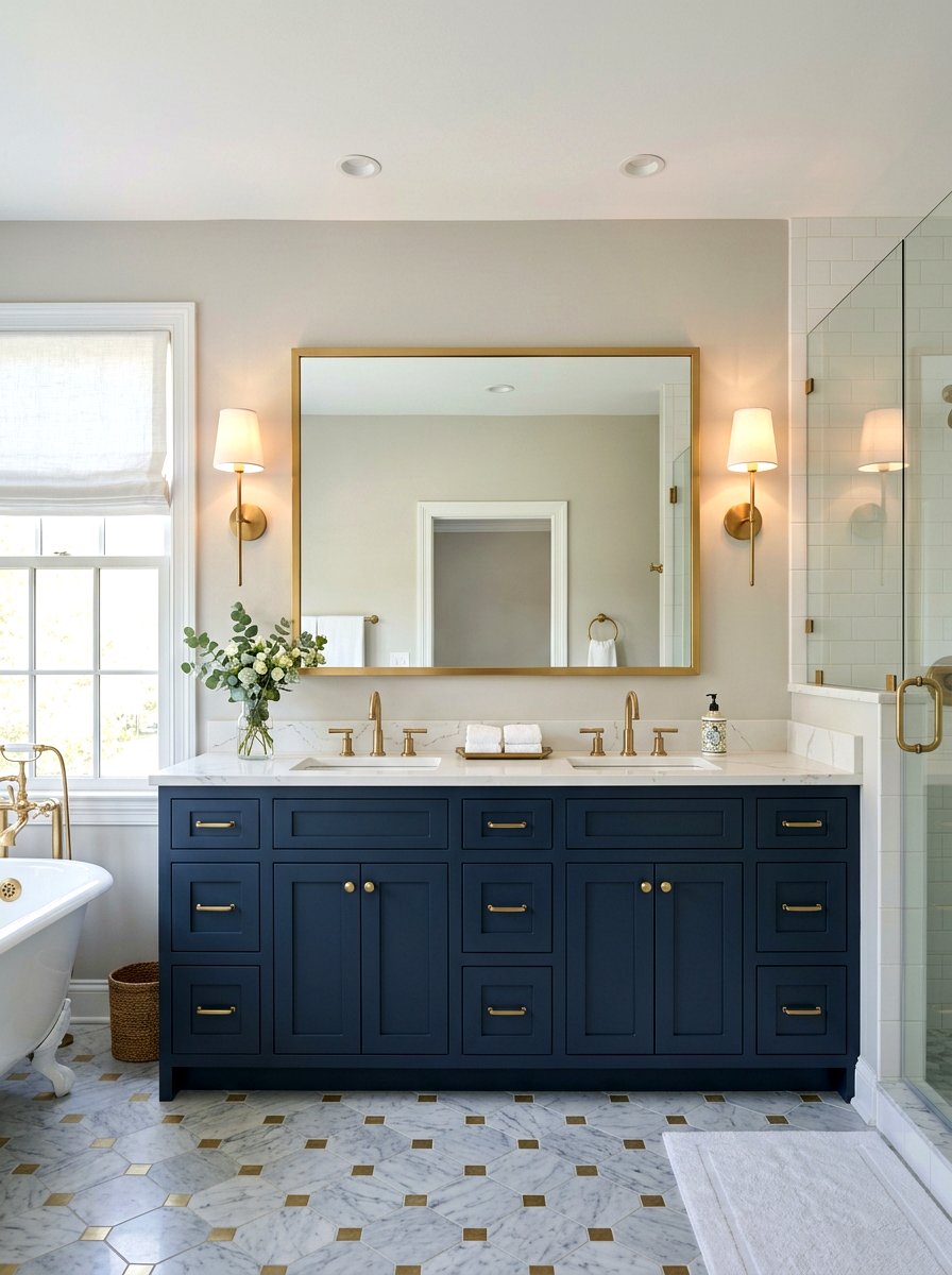 Transitional Brass Wall Sconces - 30 bathroom lighting ideas